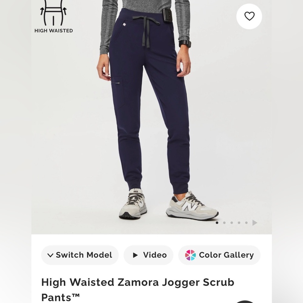 Figs Navy High-Waist Zamora Jogger Scrub Pants